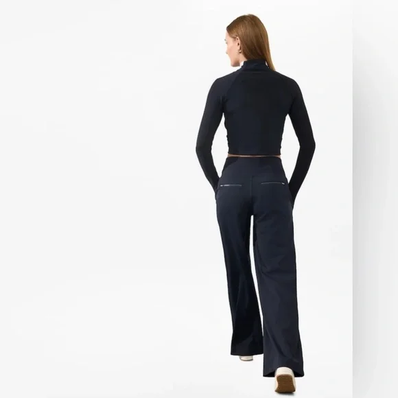 NWT Athleta Venice Wide Leg Navy Pant size S/T - Picture 3 of 9